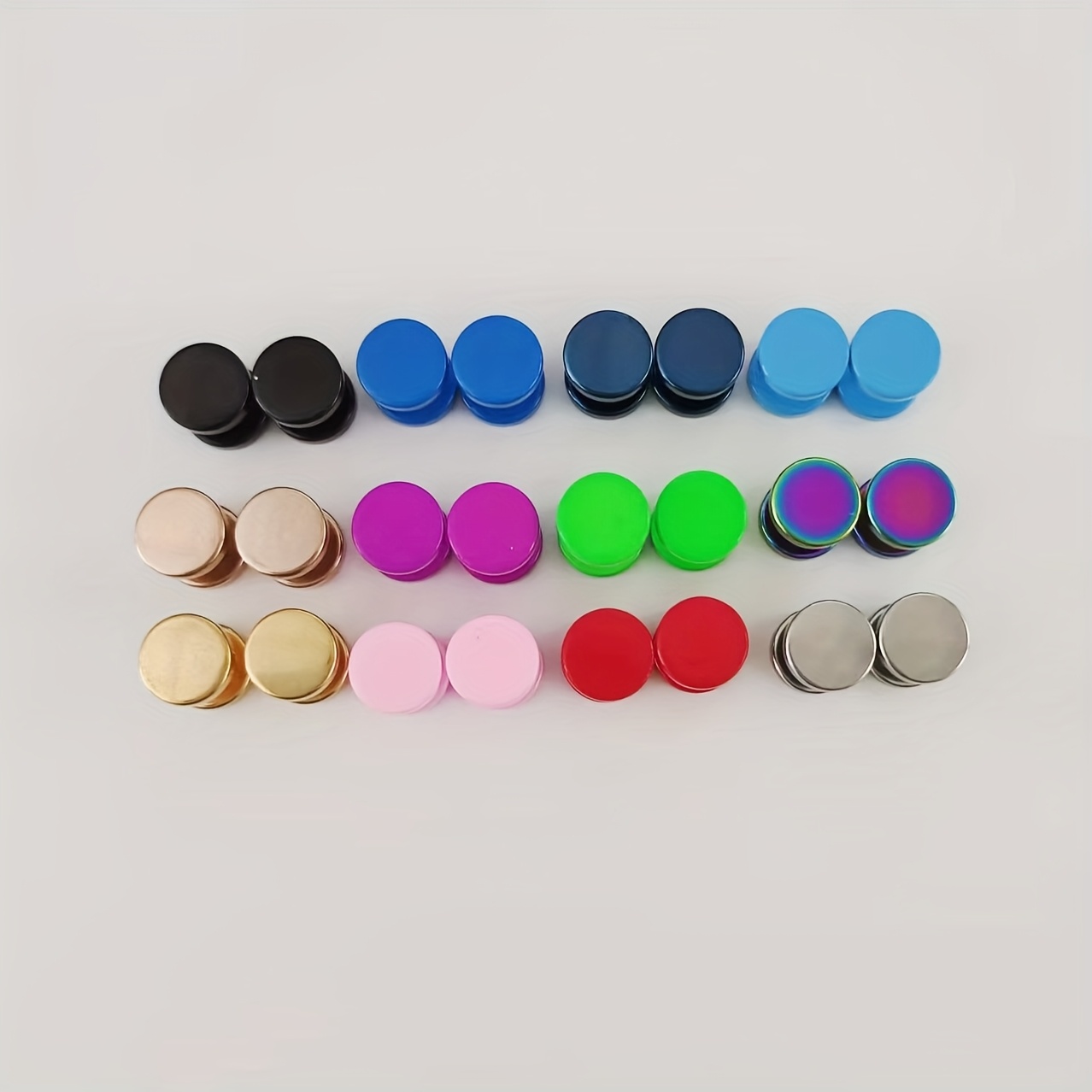 24pcs Stainless Steel Dopamine Color Barbell Earrings